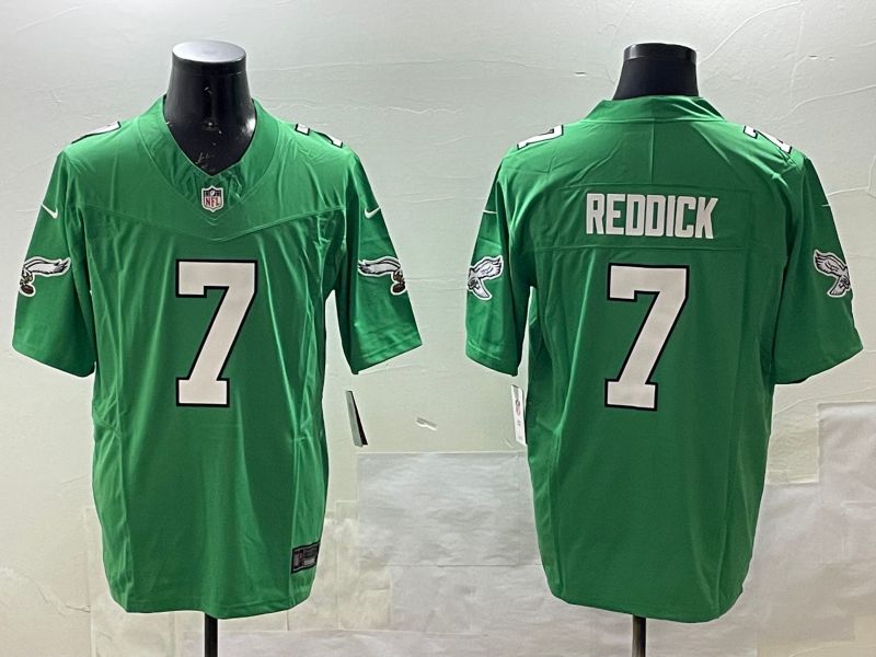 Men Philadelphia Eagles #7 Reddick Green three generations 2025 Nike Vapor Limited NFL Jersey style 1